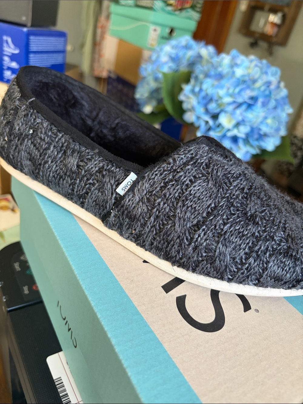 Toms Women's Black Knit Espadrilles